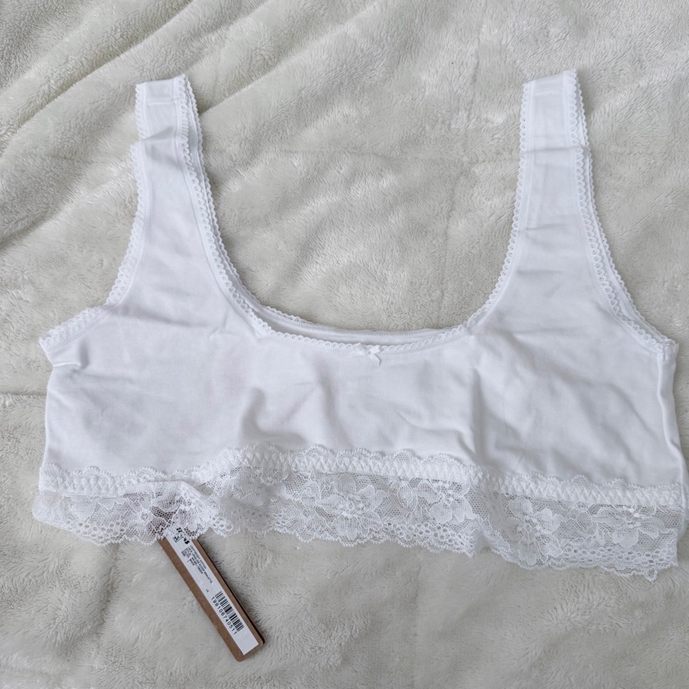 New Skims LIGHTWEIGHT COTTON
LACE SCOOP BRALETTE